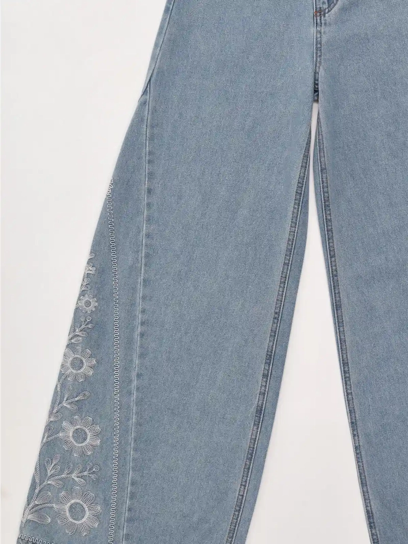 JEANS NIÑA INDEX TEEN ALGODÓN EXTRA WIDE BORDADO - 5