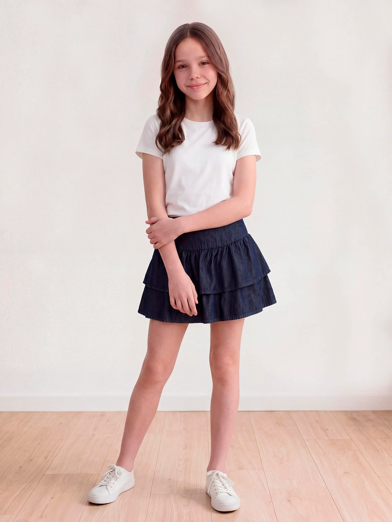 FALDA NIÑA INDEX TEEN ALGODÓN DENIM CAPAS