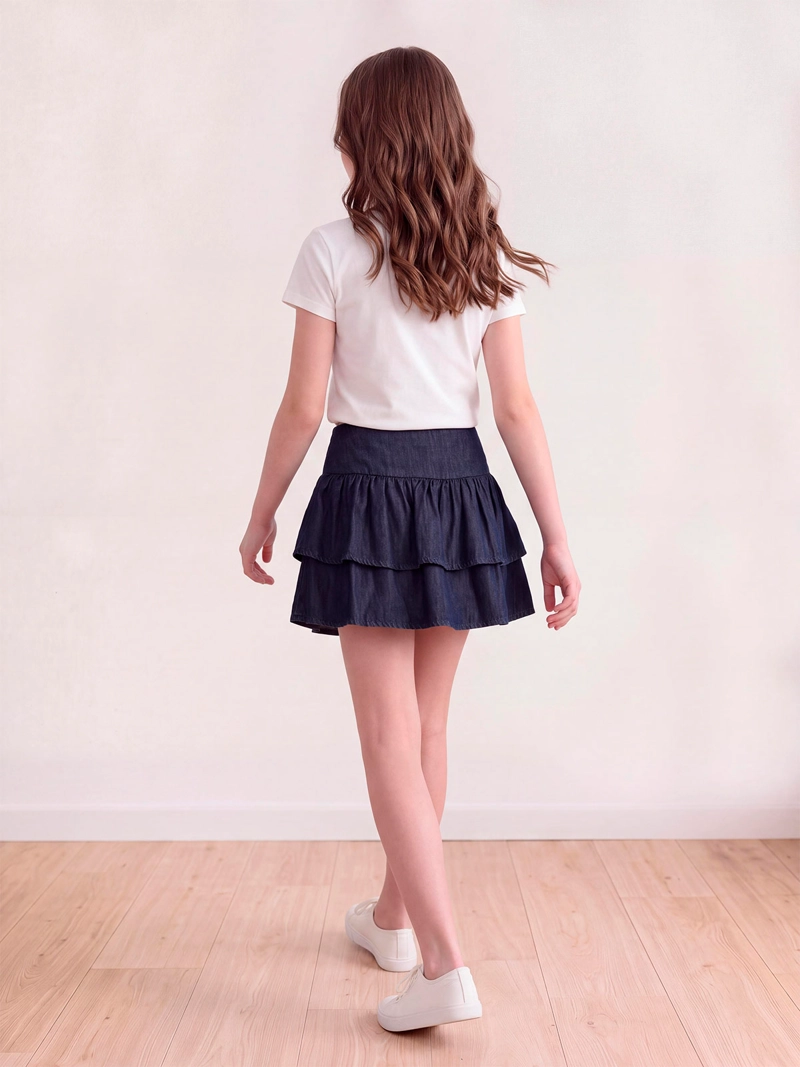 FALDA NIÑA INDEX TEEN ALGODÓN DENIM CAPAS - 2