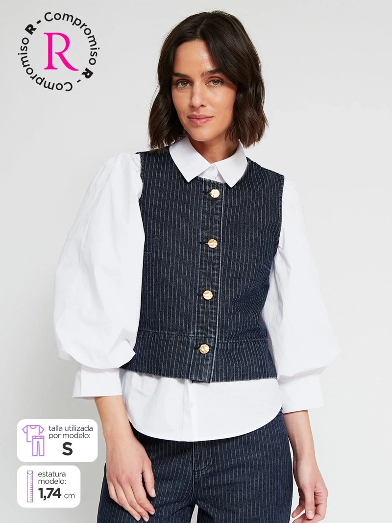 BLUSA MUJER MARQUIS ALGODÓN DENIM - 1