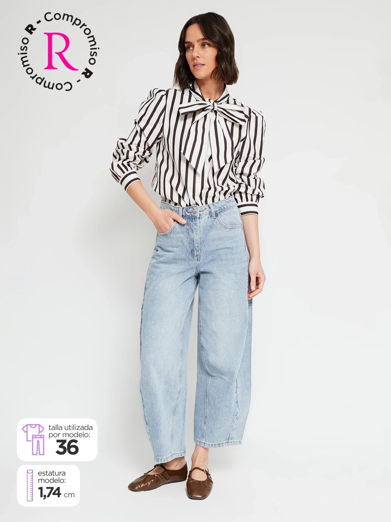 JEANS MUJER MARQUIS X BELÉN SOTO ALGODÓN BARREL CORTES - 1