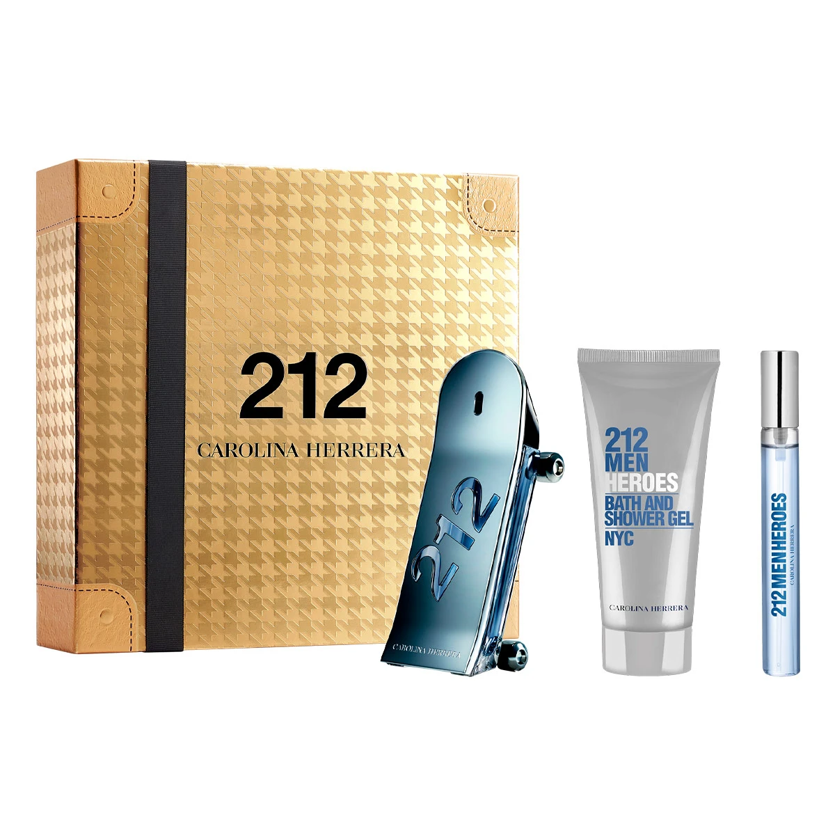 ESTUCHE PERFUME MUJER CAROLINA HERRERA 212 HEROES EDT 90ML+EDT 10ML+GEL DE BAÑO 100ML - 1