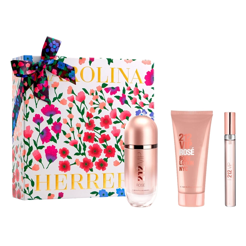 ESTUCHE PERFUME MUJER CAROLINA HERRERA 212 VIP ROSÉ EDP 80ML+EDP 10ML+LOCIÓN CORPORAL 100ML - 1