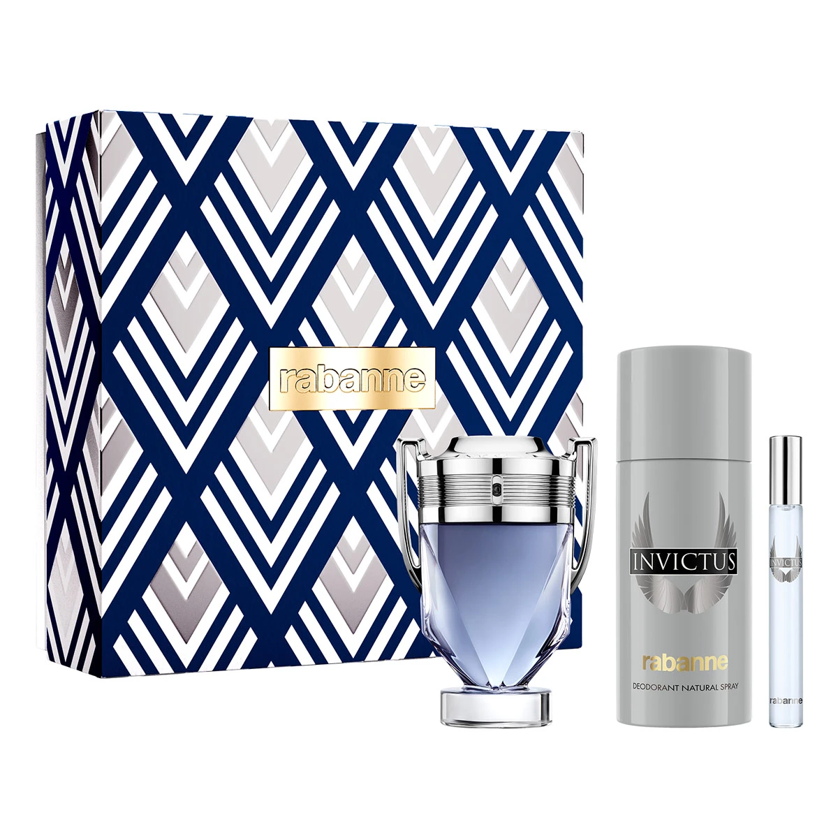 ESTUCHE PERFUME HOMBRE RABANNE INVICTUS EDT 100ML+150ML+EDT 10ML - 1