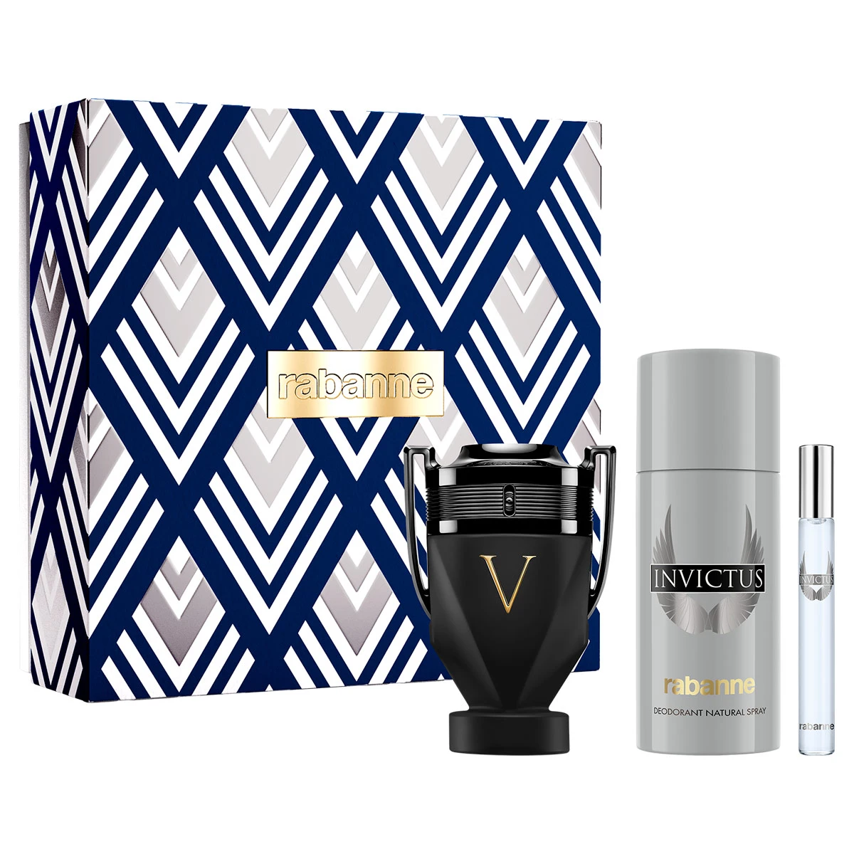 ESTUCHE PERFUME HOMBRE RABANNE INVICTUS VICTORY ABSOLUT PARFUM INTENSE 100ML+150ML+EDT 10ML - 1