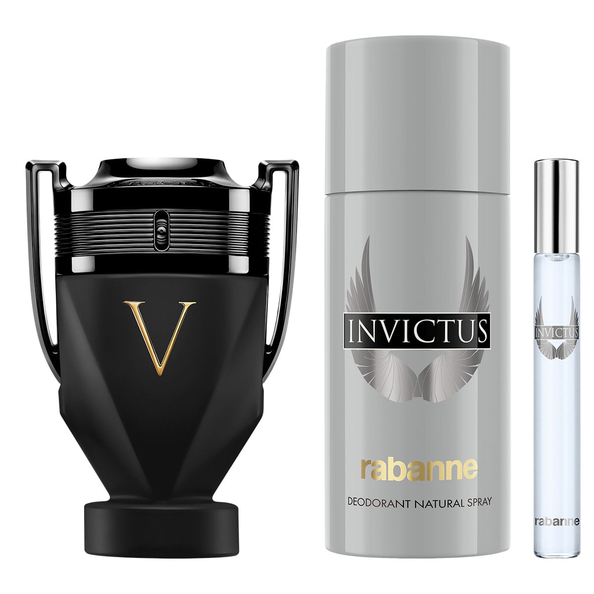 ESTUCHE PERFUME HOMBRE RABANNE INVICTUS VICTORY ABSOLUT PARFUM INTENSE 100ML+150ML+EDT 10ML - 2