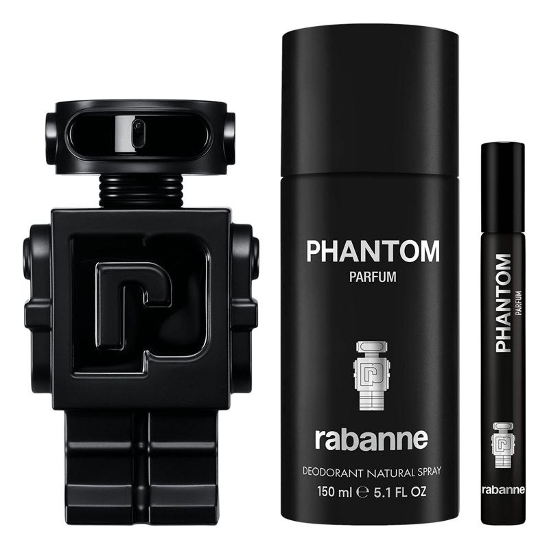 ESTUCHE PERFUME HOMBRE RABANNE PHANTOM PARFUM 100ML+150ML+10ML - 2