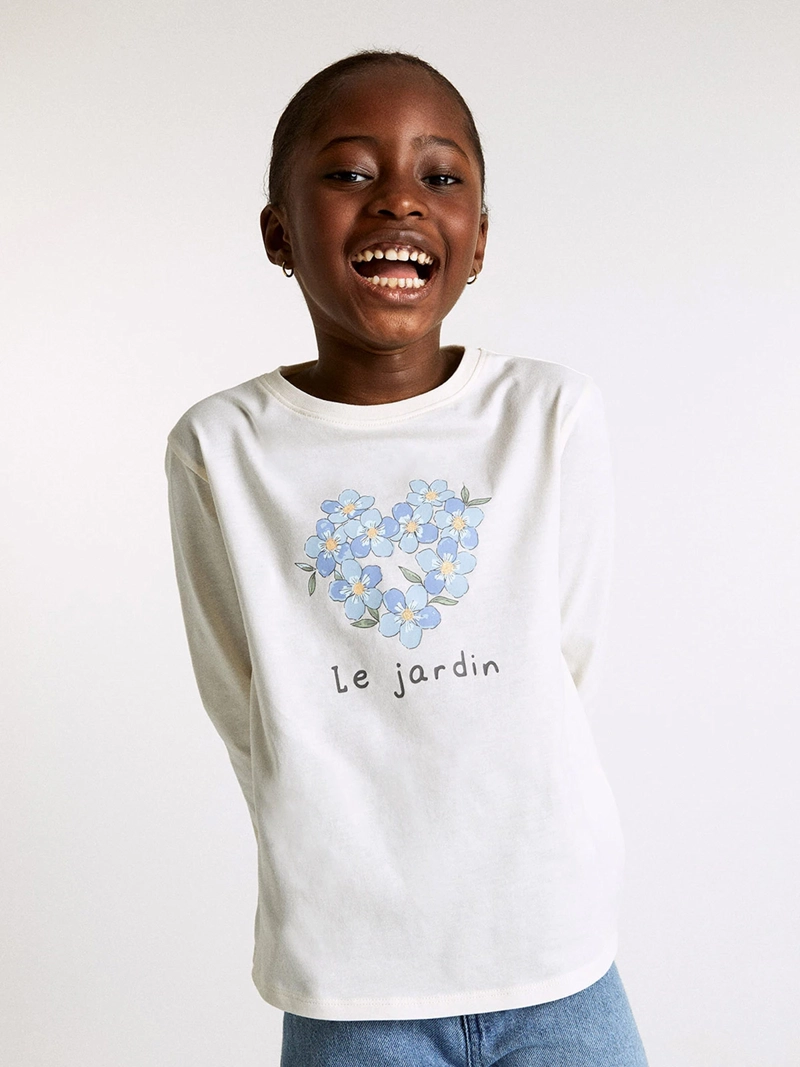 POLERA NIÑA SFERA ESTAMPADA MANGA LARGA - 1