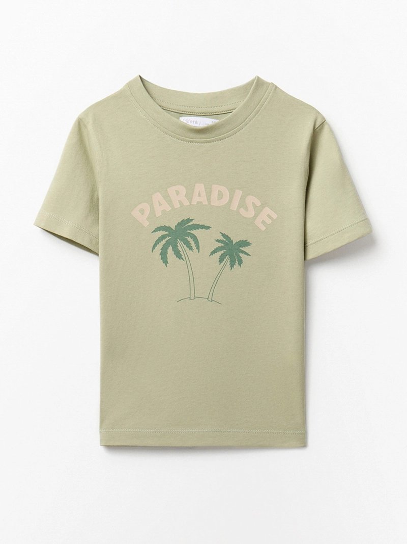 POLERA NIÑO SFERA MANGA CORTA CUELLO REDONDO ESTAMPADA