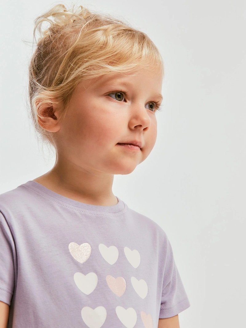 POLERA BEBÉ NIÑA SFERA MANGA CORTA CUELLO REDONDO DIBUJO ESTAMPADO