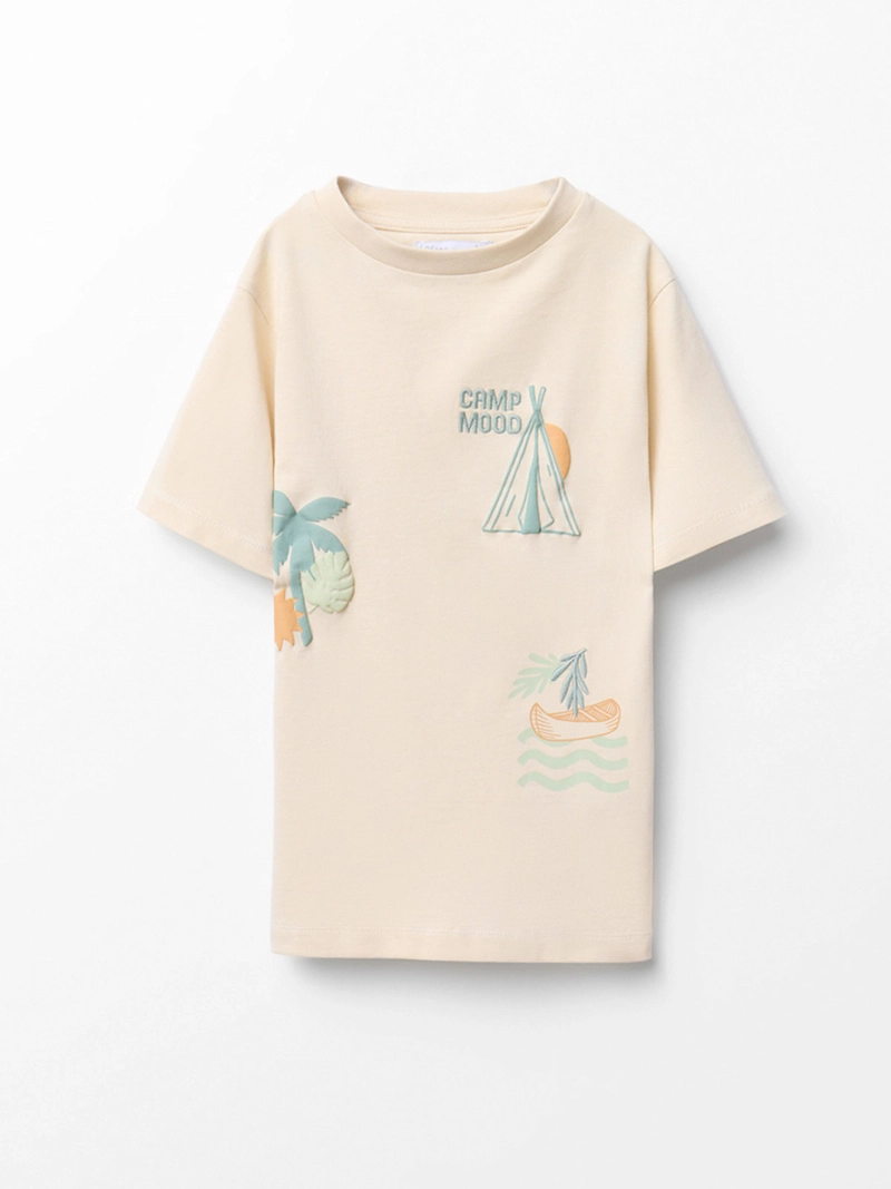 POLERA NIÑO SFERA MANGA CORTA ALGODÓN ESTAMPADO - 1