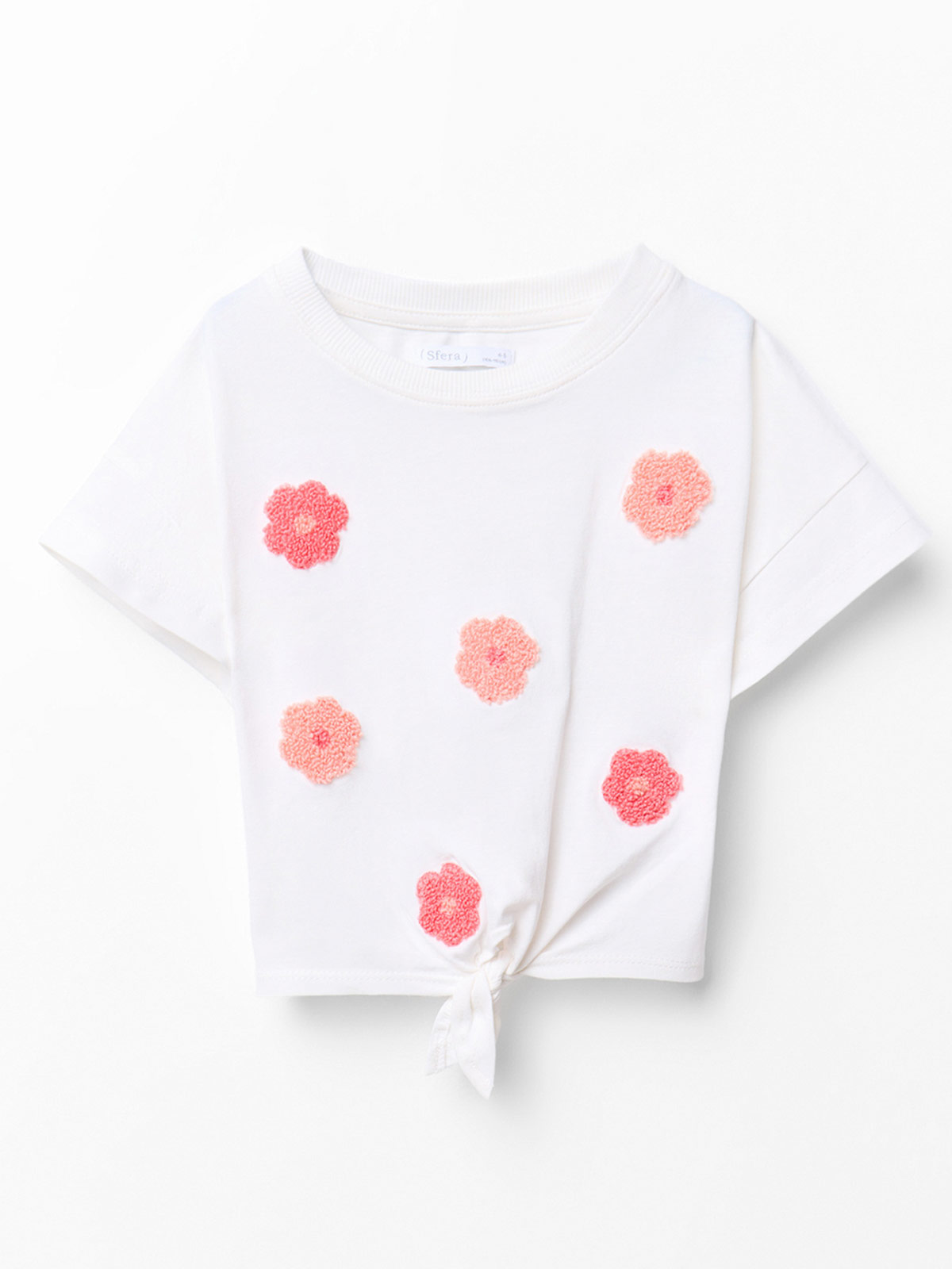 POLERA NIÑA SFERA MANGA CORTA ALGODÓN FLORES - 1