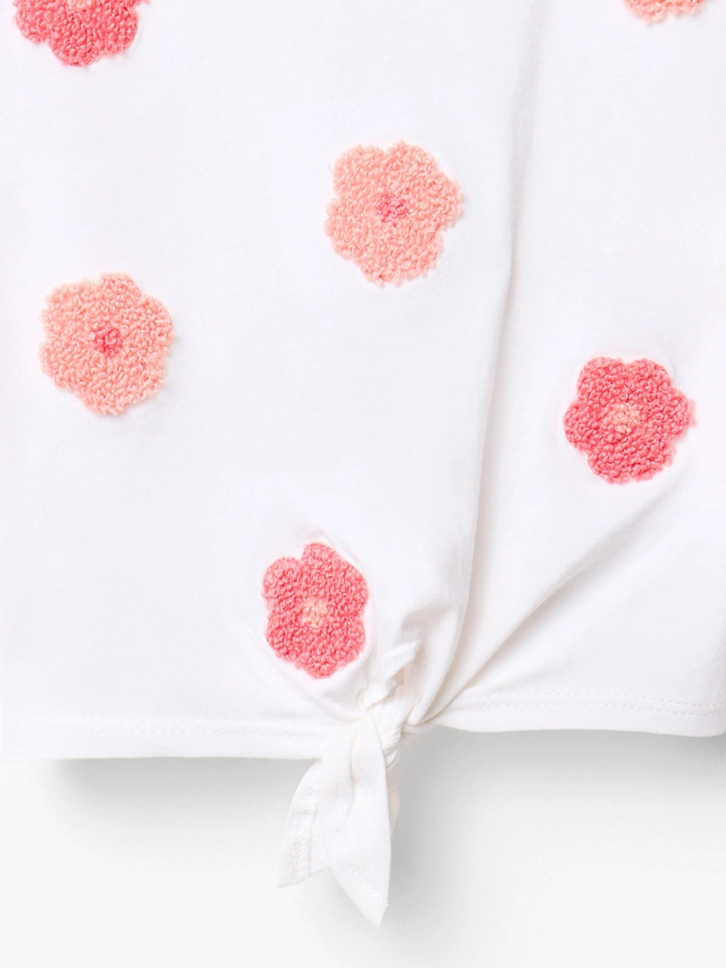 POLERA NIÑA SFERA MANGA CORTA ALGODÓN FLORES - 2