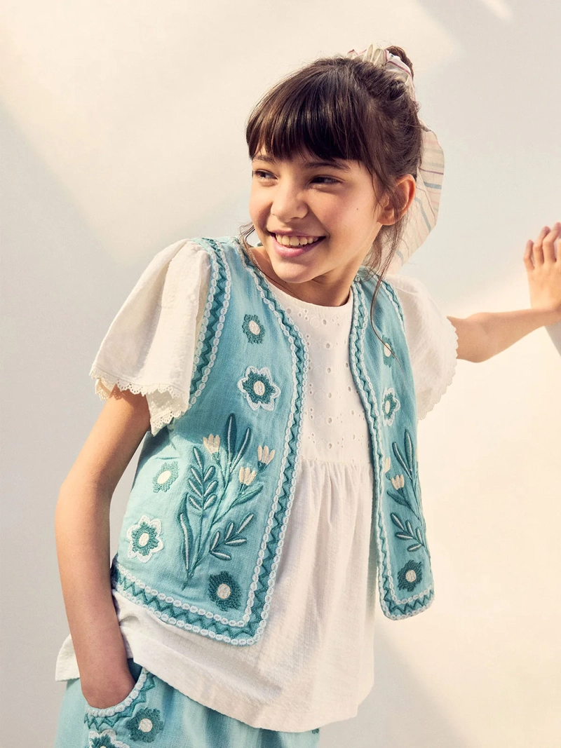 POLERA NIÑA SFERA ALGODÓN BORDADA - 1