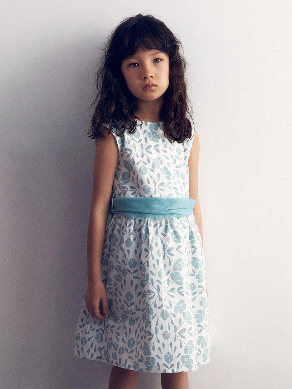 VESTIDO NIÑA SFERA ALGODÓN CUELLO REDONDO - 2