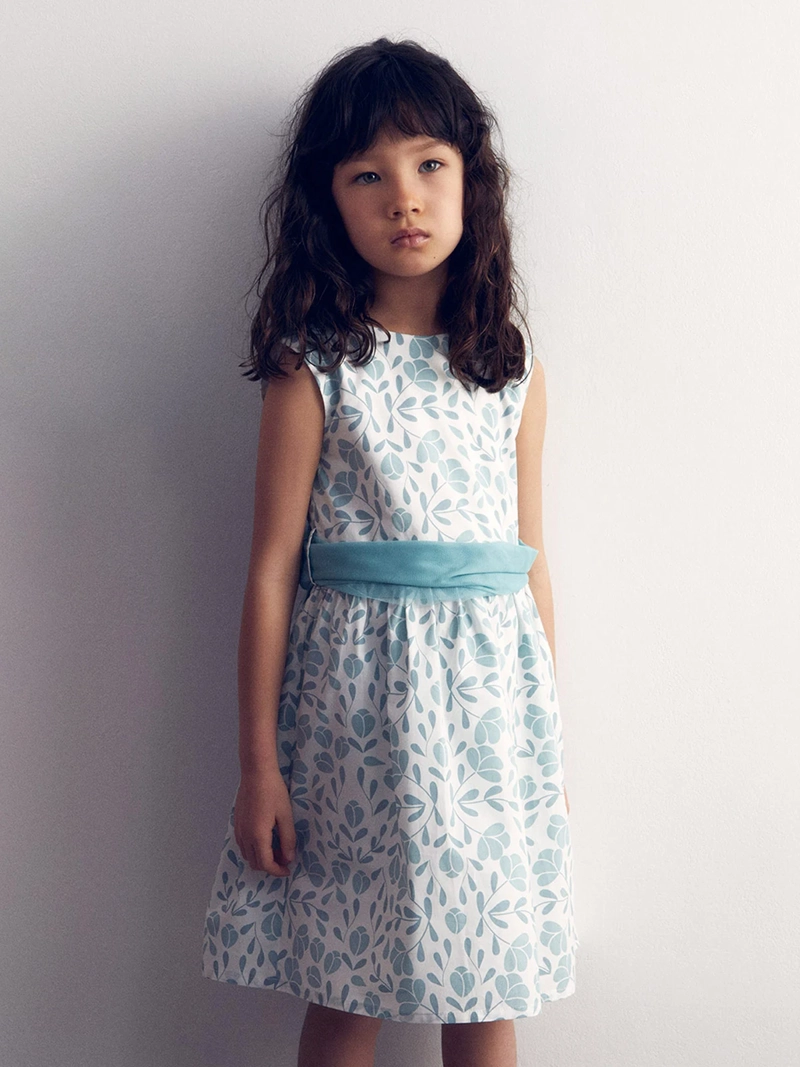 VESTIDO NIÑA SFERA ALGODÓN CUELLO REDONDO - 2