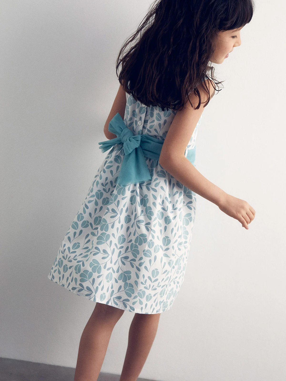 VESTIDO NIÑA SFERA ALGODÓN CUELLO REDONDO - 4