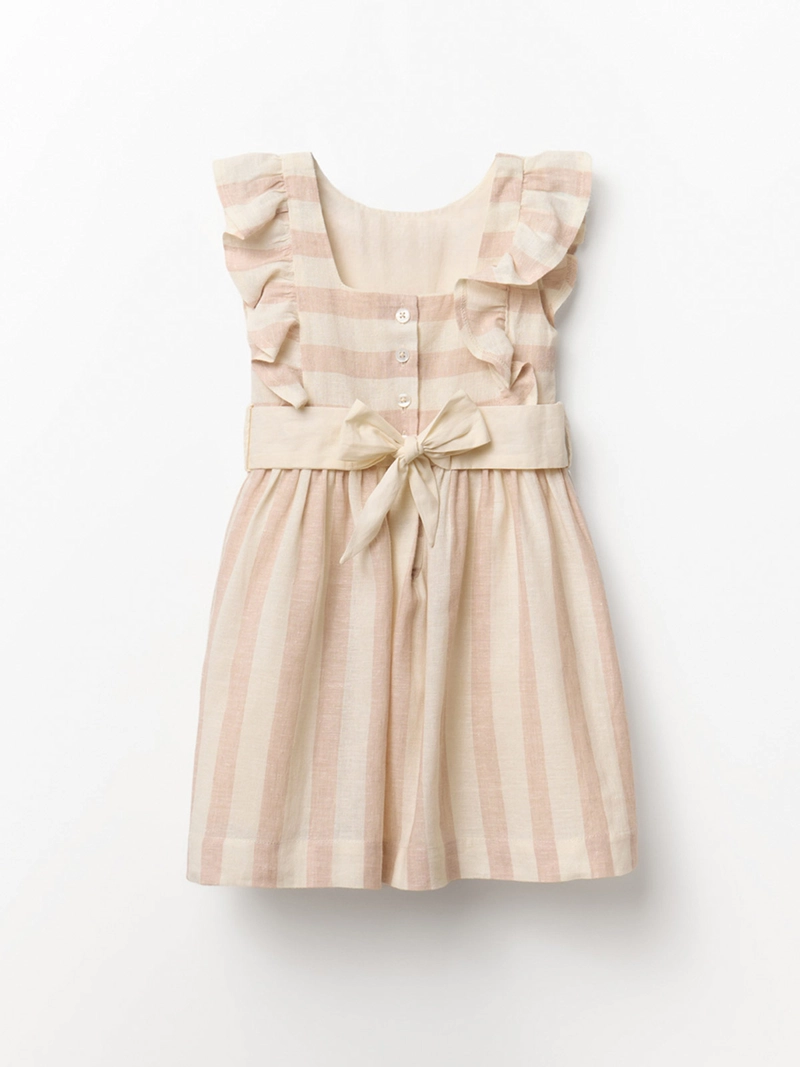 VESTIDO NIÑA SFERA LINO RAYAS - 6