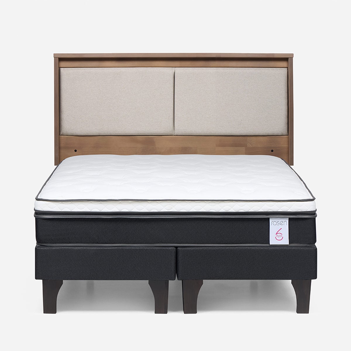 JUEGO DE DORMITORIO ROSEN CAMA EUROPEA NEW STYLE 6 2 PLAZAS + RESPALDO PAUL - 1