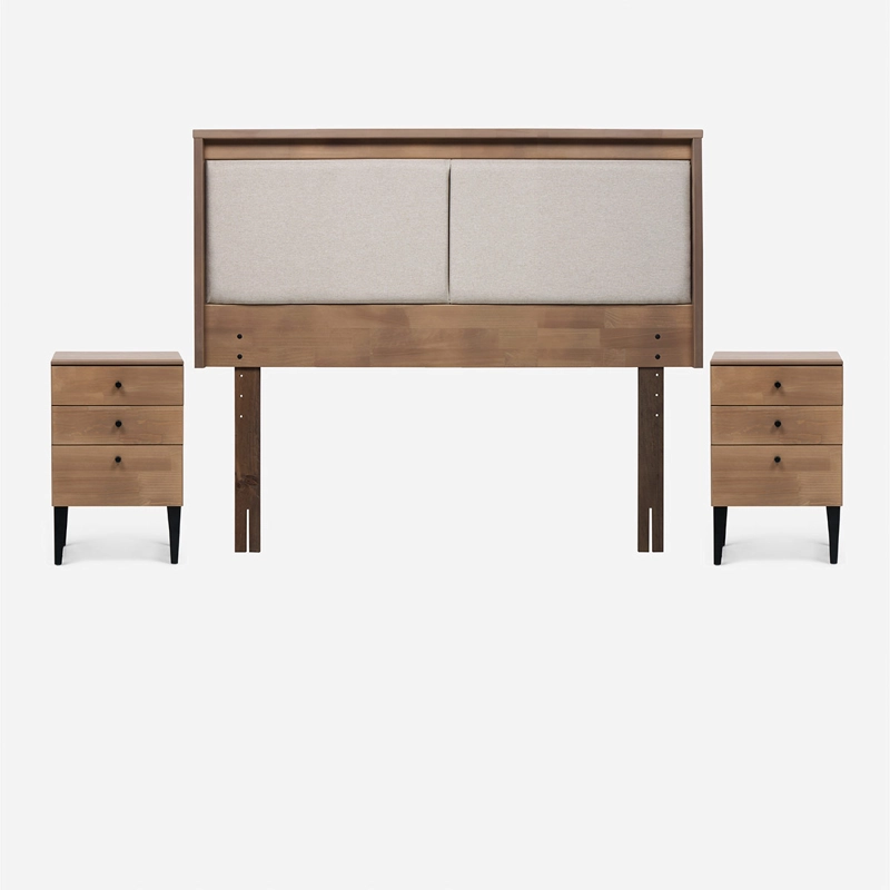 SET DE MUEBLES ROSEN DORMITORIO PAUL 2 PLAZAS MADERA CAFÉ CLARO  - 1