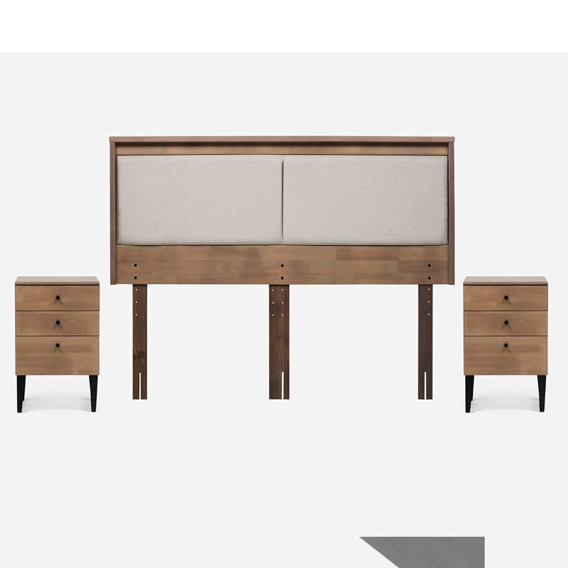 SET DE MUEBLES ROSEN DORMITORIO PAUL KING MADERA CAFÉ CLARO  - 1