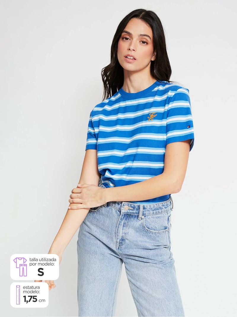 POLERA MUJER TOMMY HILFIGER MANGA CORTA ALGODÓN - 1