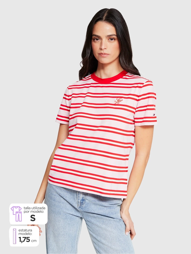 POLERA MUJER TOMMY HILFIGER MANGA CORTA ALGODÓN - 1