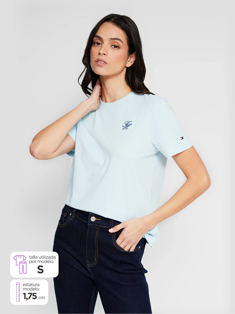 POLERA MUJER TOMMY HILFIGER MANGA CORTA ALGODÓN - 1