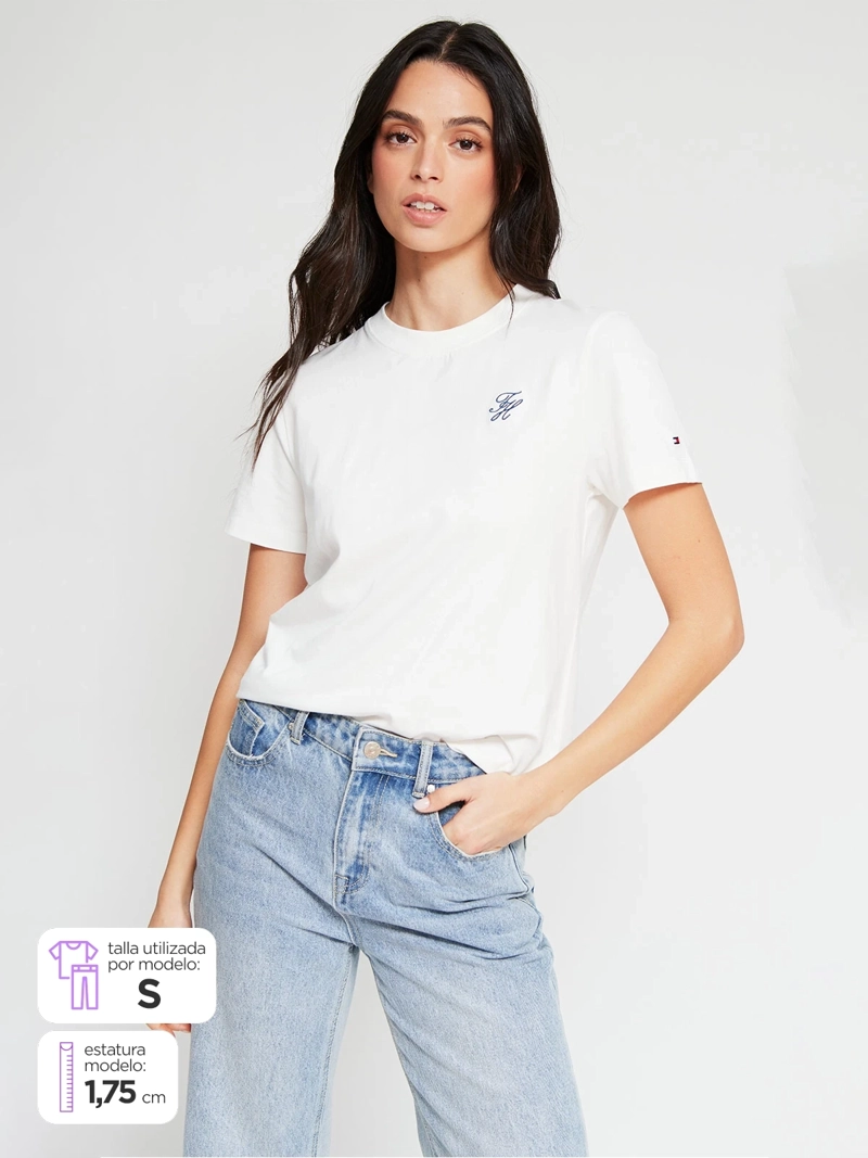POLERA MUJER TOMMY HILFIGER MANGA CORTA ALGODÓN - 1