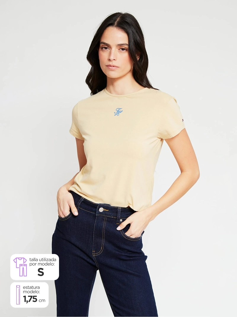 POLERA MUJER TOMMY HILFIGER MANGA CORTA ALGODÓN - 1