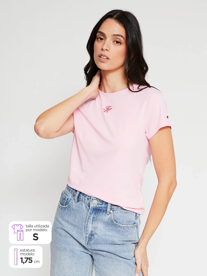 POLERA MUJER TOMMY HILFIGER MANGA CORTA ALGODÓN - 1