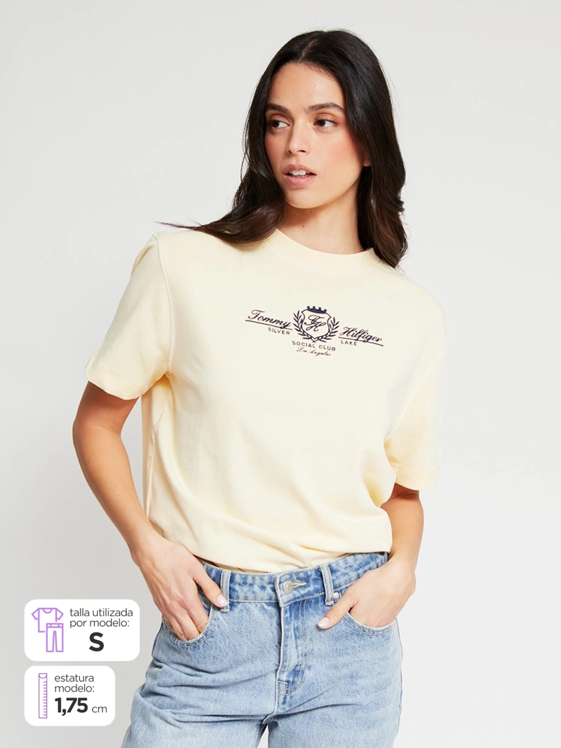 POLERA MUJER TOMMY HILFIGER MANGA CORTA ALGODÓN - 1