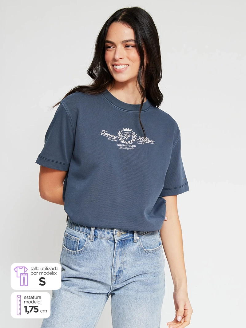 POLERA MUJER TOMMY HILFIGER MANGA CORTA ALGODÓN - 1