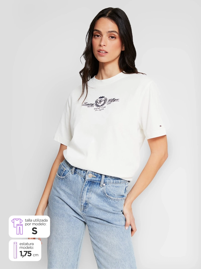 POLERA MUJER TOMMY HILFIGER MANGA CORTA ALGODÓN - 1