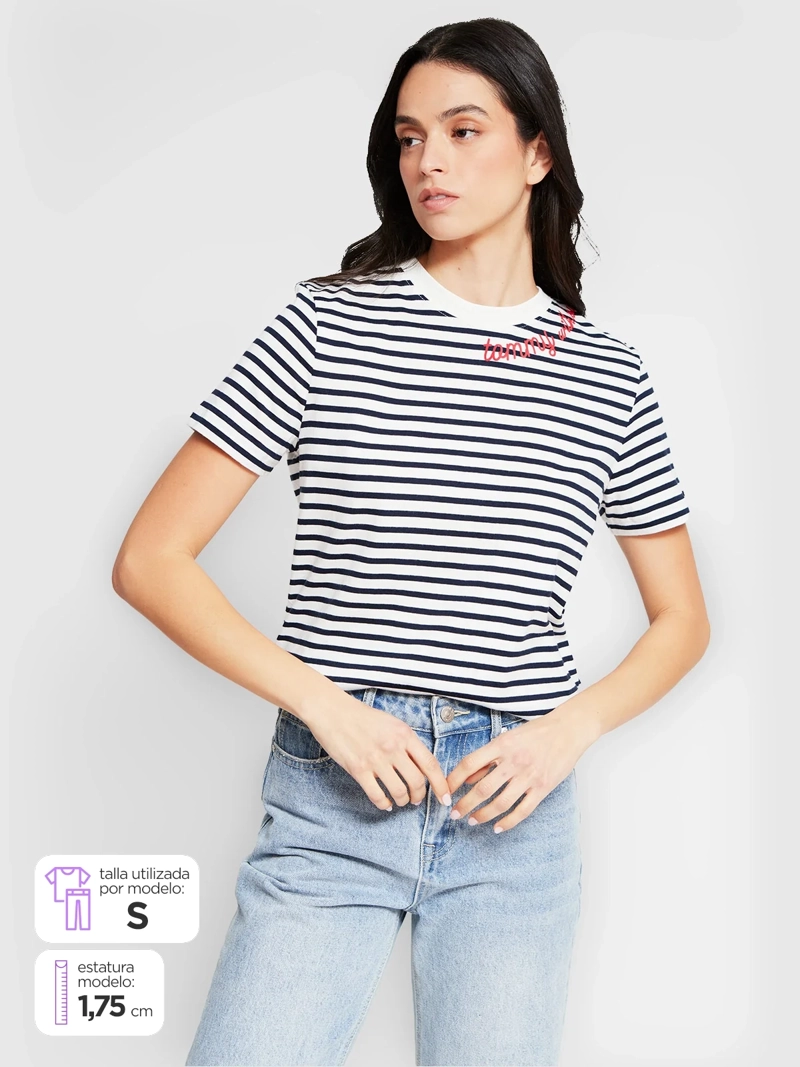 POLERA MUJER TOMMY HILFIGER MANGA CORTA ALGODÓN - 1