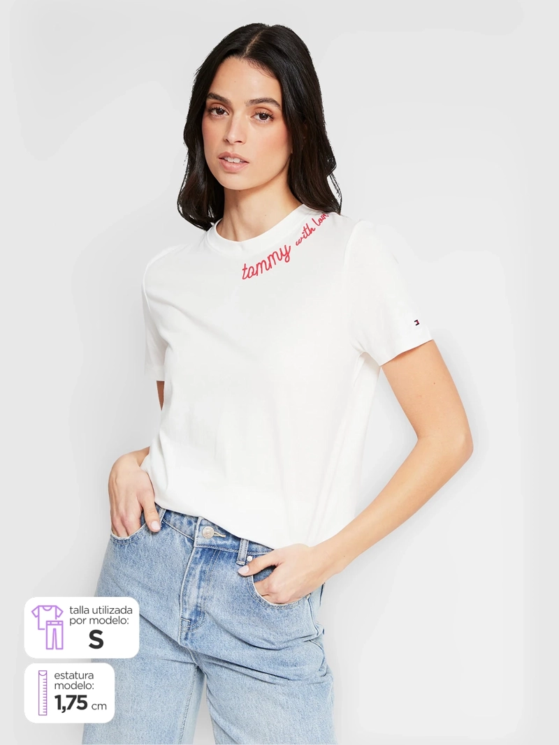 POLERA MUJER TOMMY HILFIGER MANGA CORTA ALGODÓN - 1
