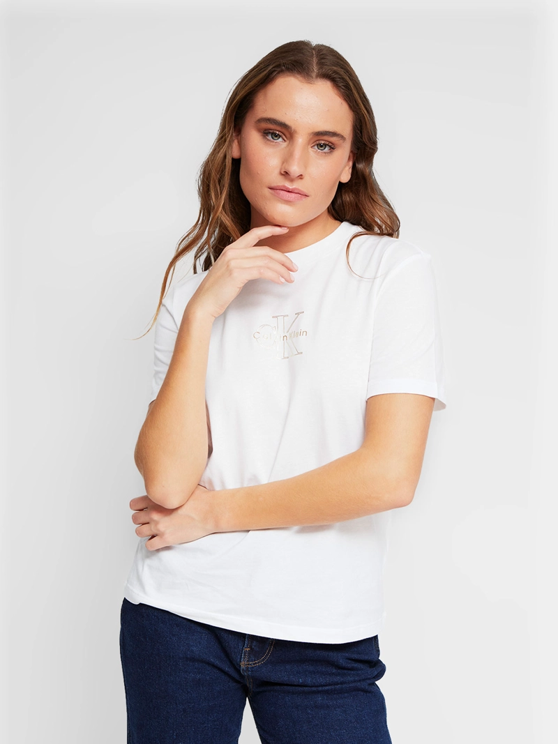 POLERA MUJER CALVIN KLEIN MANGA CORTA ALGODÓN - 3