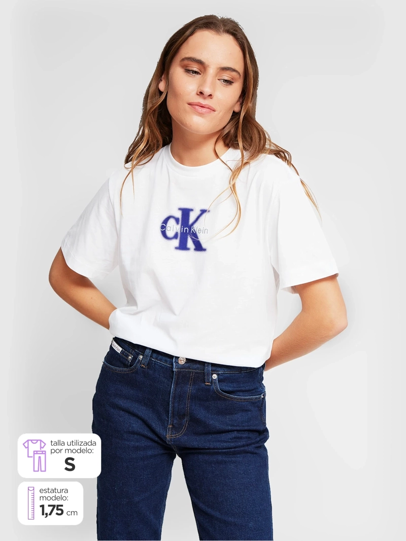 POLERA MUJER CALVIN KLEIN MANGA CORTA ALGODÓN - 1