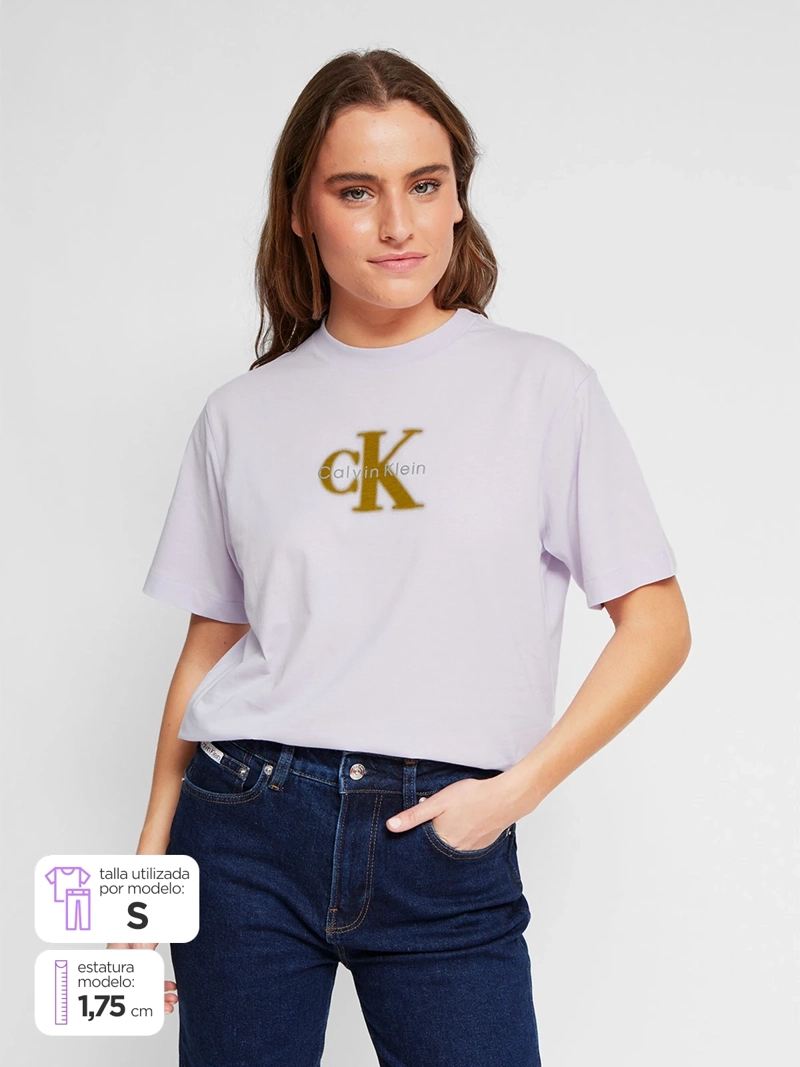 POLERA MUJER CALVIN KLEIN MANGA CORTA ALGODÓN - 1