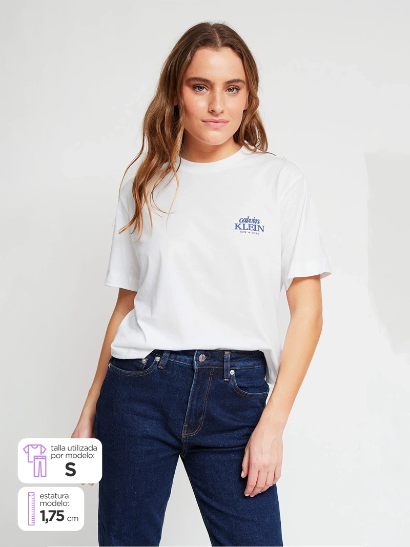 POLERA MUJER CALVIN KLEIN MANGA CORTA ALGODÓN - 1