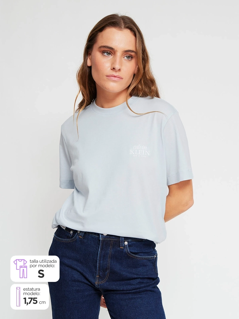 POLERA MUJER CALVIN KLEIN MANGA CORTA ALGODÓN - 1