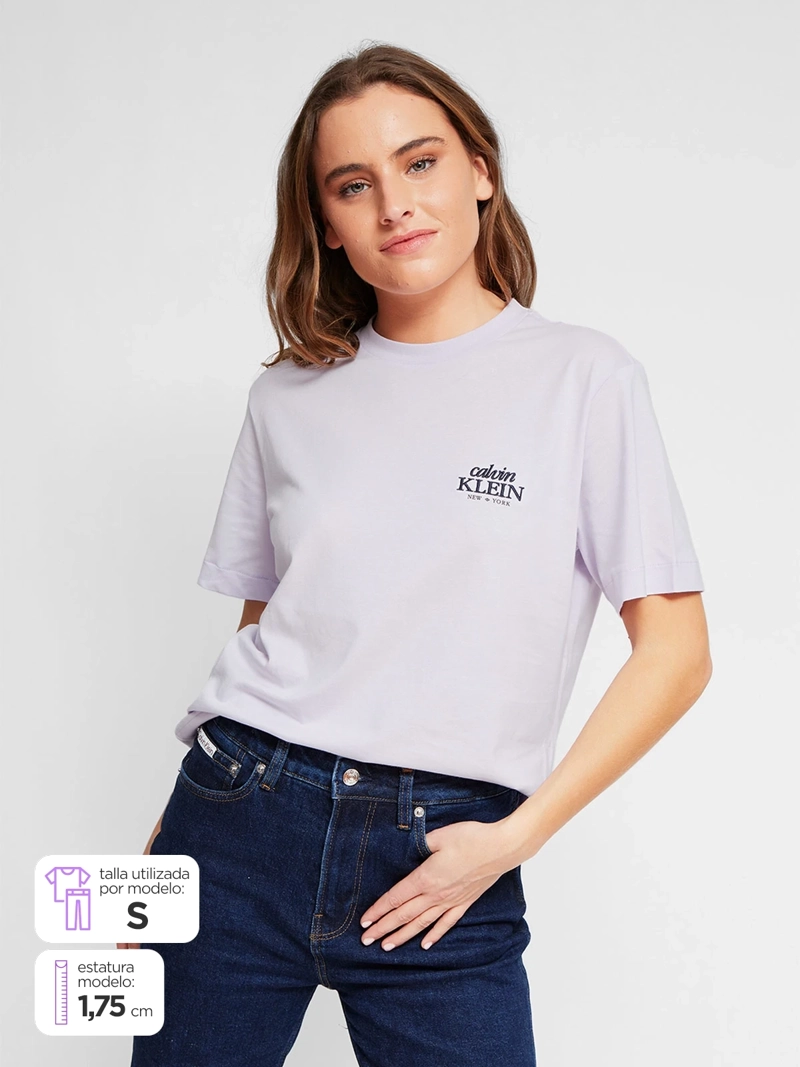 POLERA MUJER CALVIN KLEIN MANGA CORTA ALGODÓN - 1
