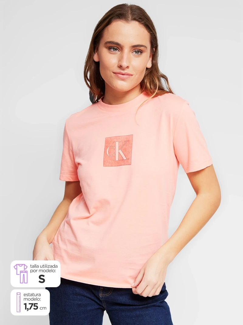 POLERA MUJER CALVIN KLEIN MANGA CORTA ALGODÓN - 1