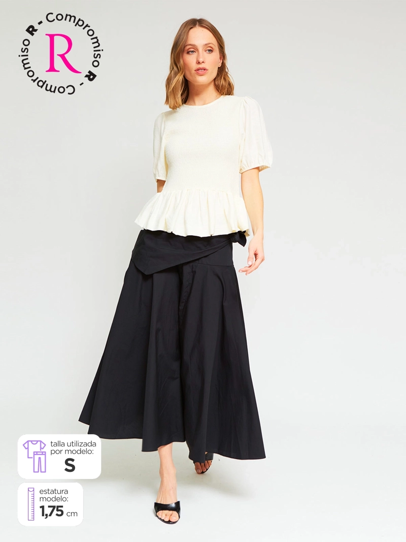 FALDA MUJER MARQUIS ALGODÓN MIDI NUDO