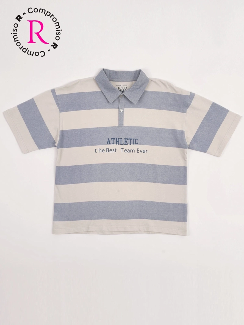 POLERA NIÑO CLOUDBREAK ALGODÓN CUELLO LISTADA MANGA CORTA - 3