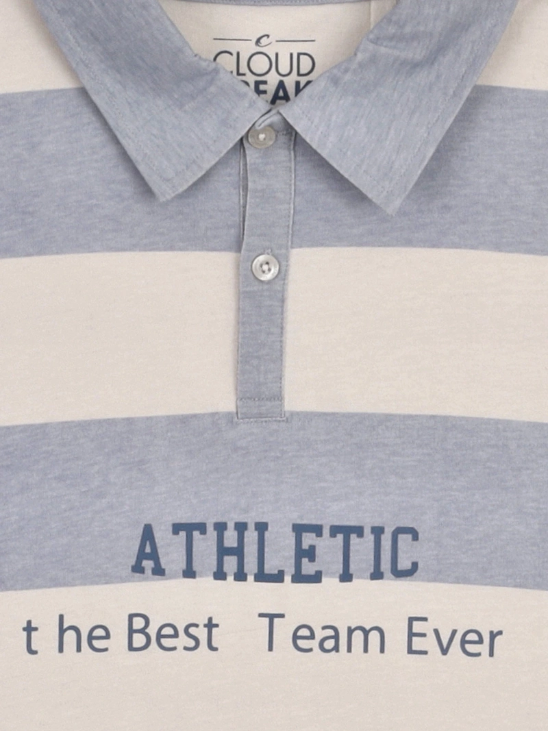 POLERA NIÑO CLOUDBREAK ALGODÓN CUELLO LISTADA MANGA CORTA - 5