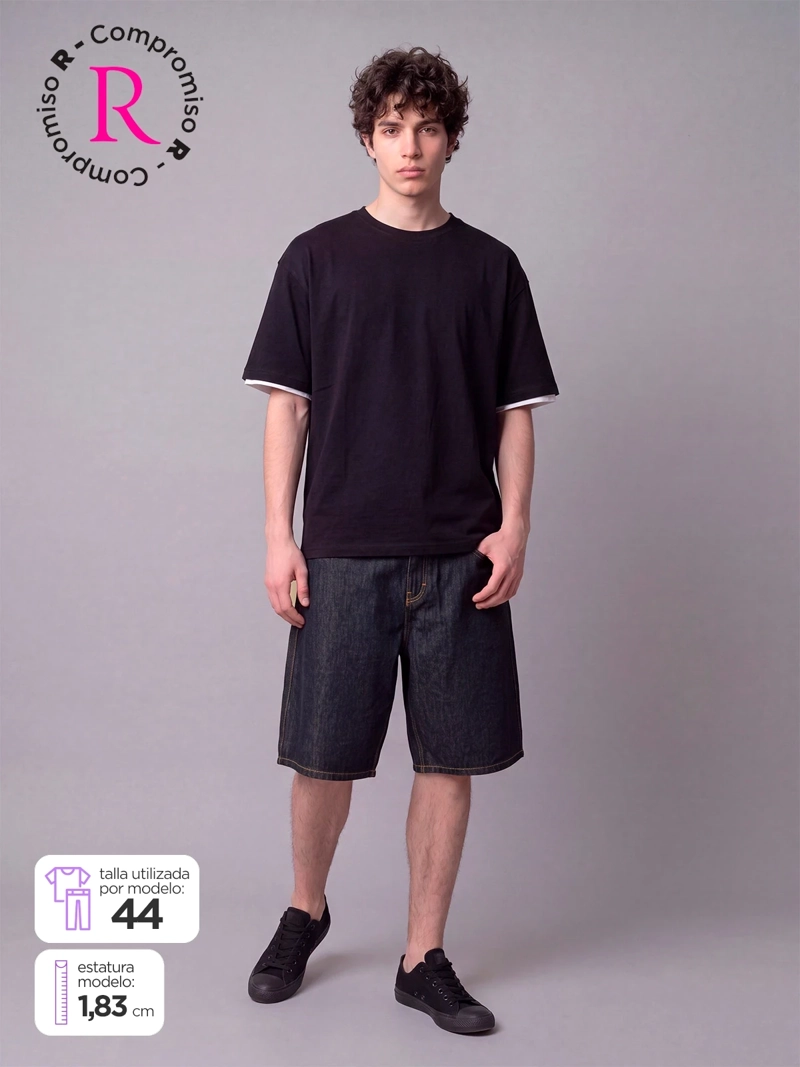 BERMUDA HOMBRE INDEX ALGODÓN SKATER FIT