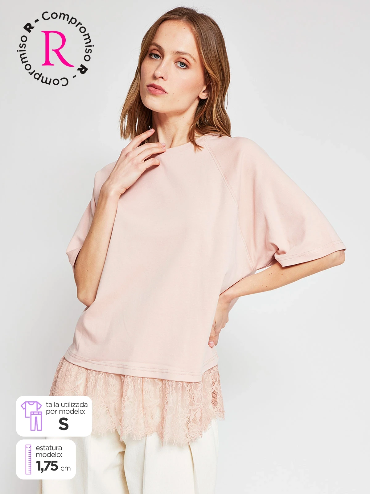 POLERA MUJER MARQUIS ALGODÓN ENCAJE