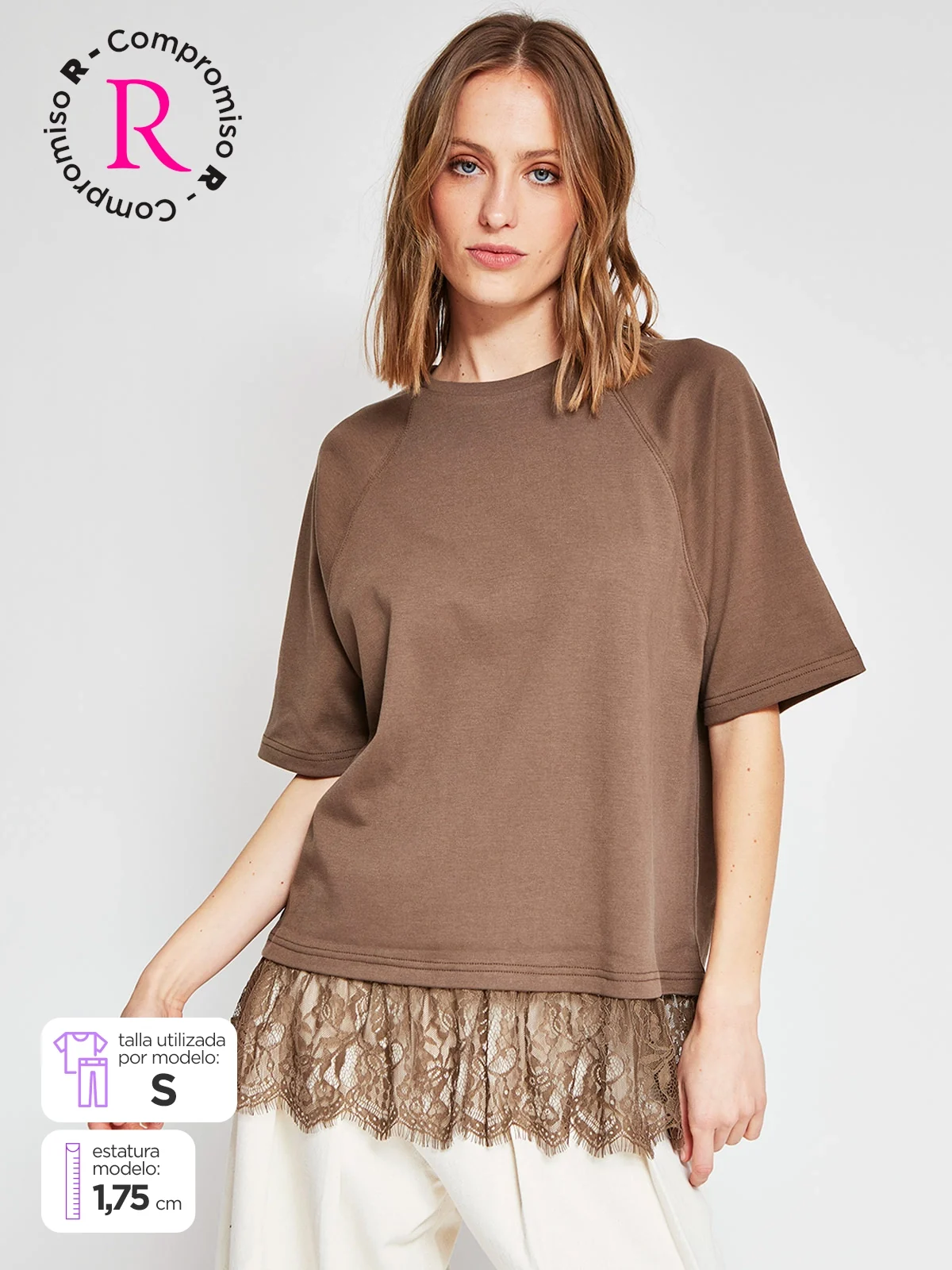 POLERA MUJER MARQUIS ALGODÓN ENCAJE