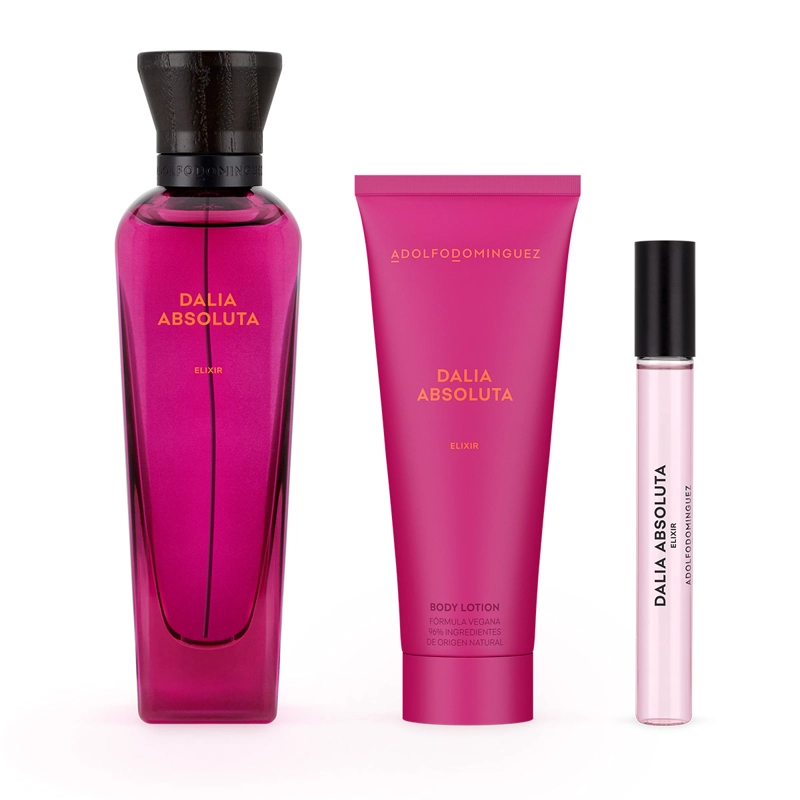 ESTUCHE PERFUME MUJER ADOLFO DOMINGUEZ DALIA ABSOLUTA ELIXIR PARFUM 120ML+10ML+75ML - 2